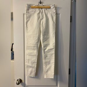 Articles of Society white jeans, raw edge hem